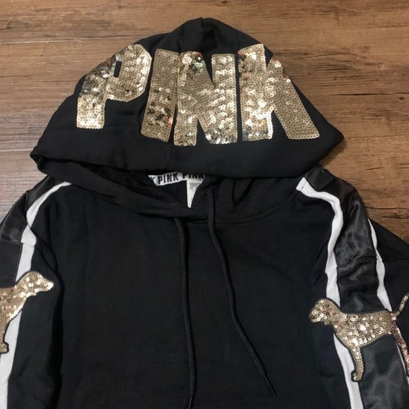 PINK VS BLING DOGGIE HOODIE / YOGA LEGGINGS OUTFIT SET LARGE - Picture 7 of 12